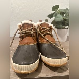 JSport Women's Mary Faux Fur Lining Slip Duck Boots size 8